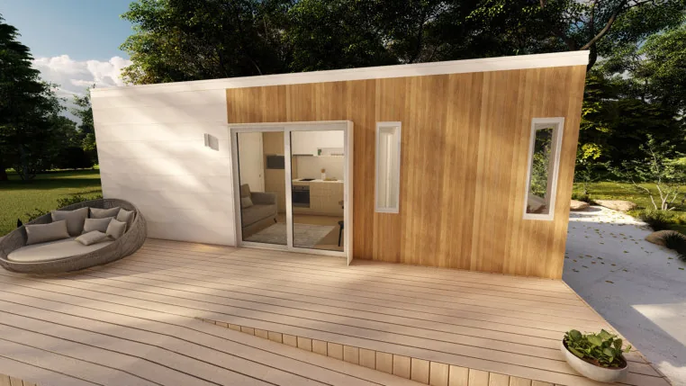 Fingal 1 bedroom modular granny flat exterior render