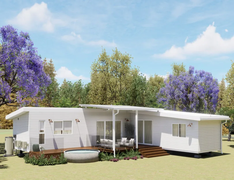Jacaranda 2 bedroom modular home exterior render
