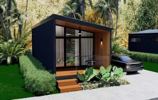 Raglan modular cabin exterior render
